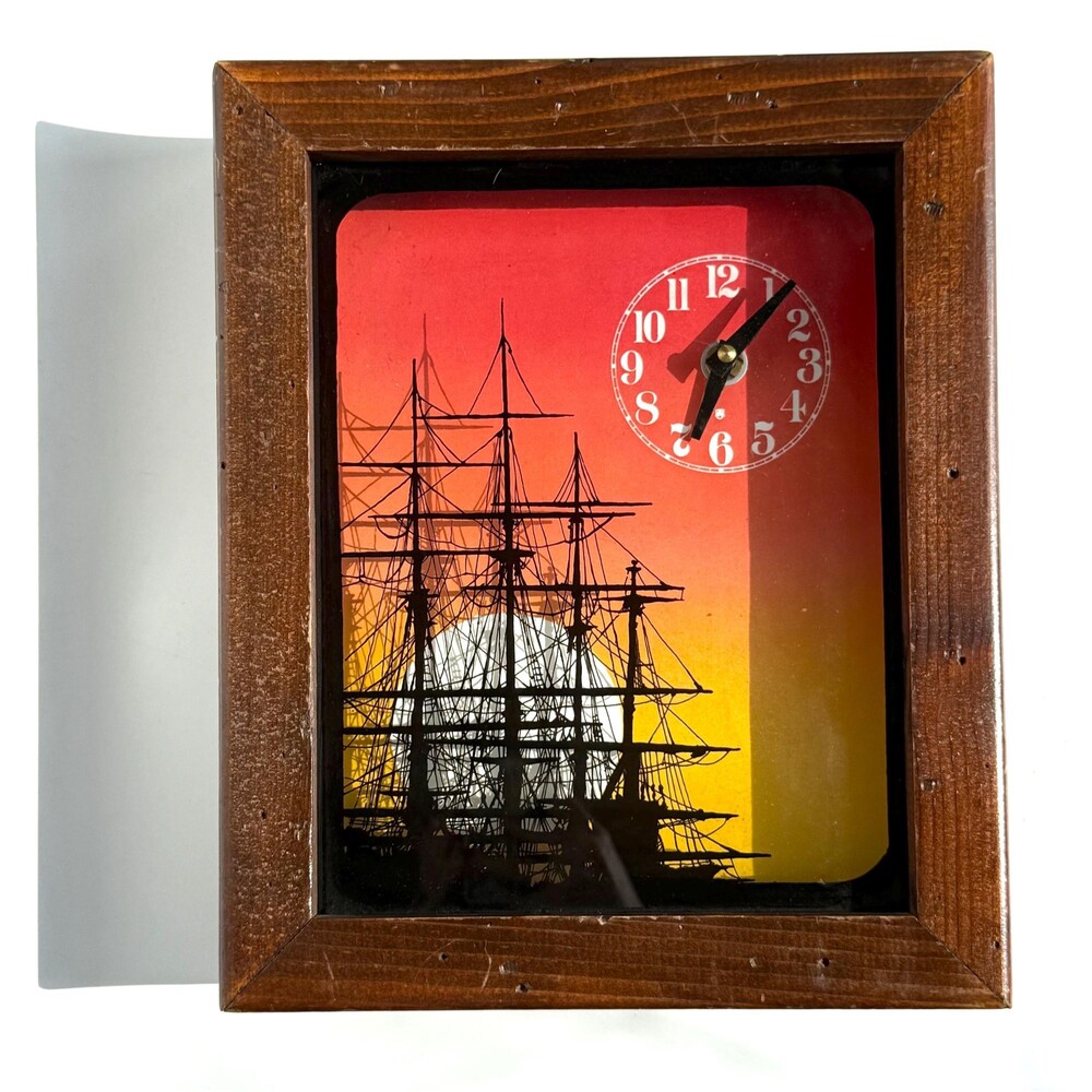 Mod Nautical Sunset Clock, Mod Wall Decor - Picture 3 of 16